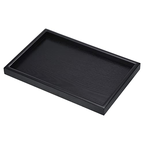 PATIKIL Holz Servierbrett 12x8 Rechteckig Dekorativ Tablett für Haus Dekor Küche Tisch Kerze Halter Schwarz von PATIKIL