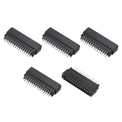 PATIKIL Kartenrandstecker schwarz Sockel rechteckig 30 Pin 2,54mm Abstand für PCB 5 Pack von PATIKIL