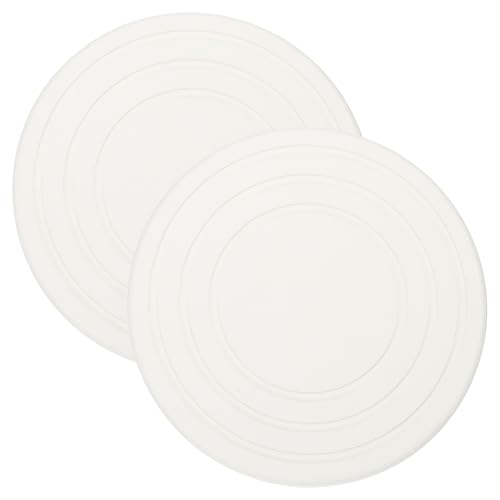 PATIKIL Kieselgur-Untersetzer für den Innenbereich, 17,8 cm, 2 Stück, schnell trocknende Tropfschalen für Töpfe, saugfähige Wasserauffangschale, weiß von PATIKIL