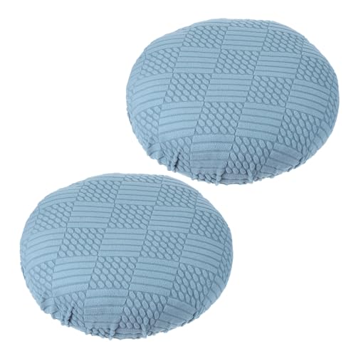 PATIKIL Kissenbezug Rund Hocker Bezug, 2 Stück Elastische Barhocker Sitz Ersatz Waschbar Stuhlkissen Rund Schonbezug Dehnbar Barstuhl Sitzbezug für 14-18 Zoll Stuhl Sitzkissen, Dunkelblau von PATIKIL