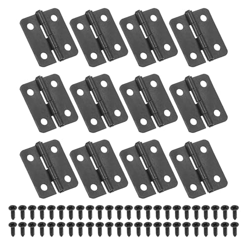 PATIKIL Kleine Scharniere 3/4 Zoll, 12er Pack Mini-Schmuckschatullenscharnier mit Schrauben für Schmuckkästchen, Holzkisten, Schränke, Schubladen und Tore, Schwarz von PATIKIL