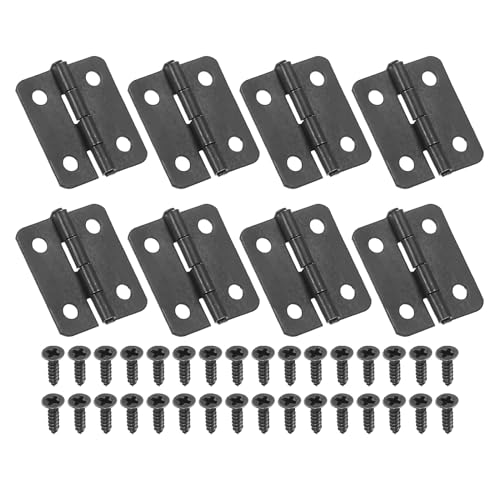 PATIKIL Kleine Scharniere 3/4 Zoll, 8er Pack Mini Schmuckschatullen-Scharnier mit Schraube für Schmuckkästchen, Schrank, Schubladen, Tore, Schwarz. von PATIKIL