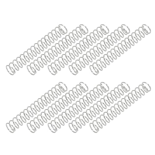 PATIKIL 10 Stück 304 Edelstahl Druckfeder 0,4 mm Drahtdurch. 4 mm Außendurch. 25 mm Länge Silber Spiralfeder Metall Federn Set, Mechanische Druckfedern für Geräte Ersatz Reparatur von PATIKIL