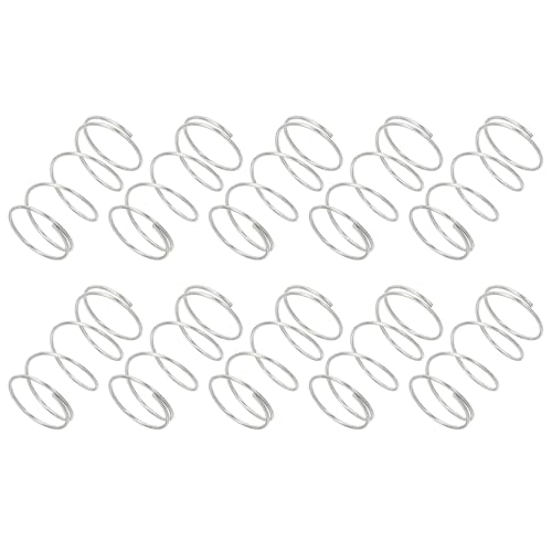 PATIKIL 10 Stück 304 Edelstahl Druckfeder 0,6 mm Drahtdurch. 12 mm Außendurch. 20 mm Länge Silber Spiralfeder Metall Federn Set, Mechanische Druckfedern für Geräte Ersatz Reparatur von PATIKIL