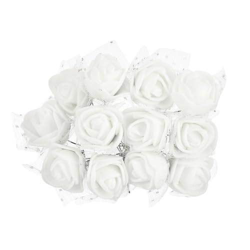 PATIKIL Künstliche Mini-Rosenköpfe 0,98 Zoll, 144 Stück Bulk-Stiel-Schaumrosen mit Gaze für Hochzeitssträuße, Anstecker, Kuchendekorationen, Heim- und Partydekorationen, Weiß PATIKIL Künstliche Mini-Rosenköpfe 0,98 Zoll, 144 Stück Bulk-Stiel-Schaumrosen mit Gaze für Hochzeitssträuße, Anstecker, Kuchendekorationen, Heim- und Partydekorationen, Weiß von PATIKIL