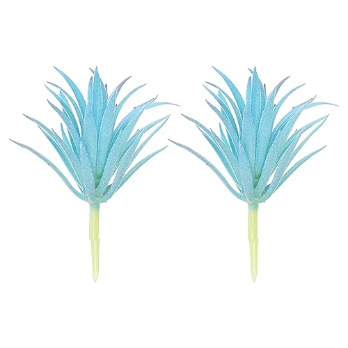 PATIKIL Künstliche Sukkulenten Pflanzen 2 Pack Klein Gefälschte Pflanzen Gefälschte Sukkulenten Pflanze Ungetopft für Haus Garten Dekoration Blau von PATIKIL