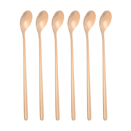 PATIKIL Langer Griff Eistee Löffel, 6 Stück 7 Zoll 304 Edelstahl Langer Kaffeelöffel Cocktail Rührlöffel für Cocktail Rühren Eistee Kaffee, Roségold von PATIKIL