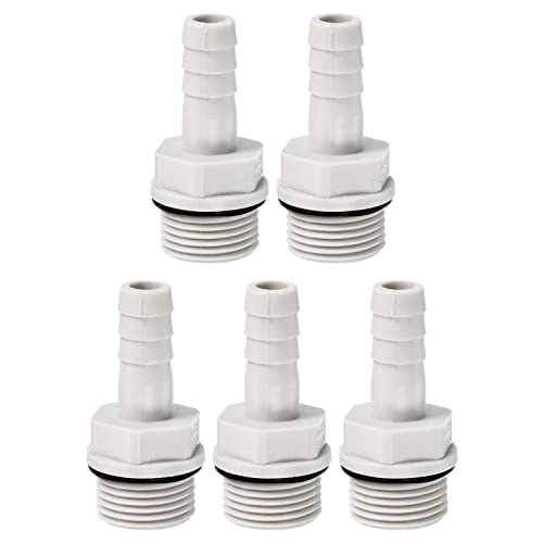 PATIKIL Leitung Stab Fitting Gerade 9mm Widerhaken G3/8 Stecker Gewinde 5Pack POM Plastik Schlauch Verbinder Grau von PATIKIL