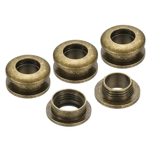 PATIKIL 7mm(2/7 Zoll) Massive Messing-Lochösen, 4 Stücke Bogenoberfläche Selbstsichernde Ösen mit Unterlegscheibe für Schuhe Kleidung Handwerk Tasche Lederhandwerk, Bronze von PATIKIL