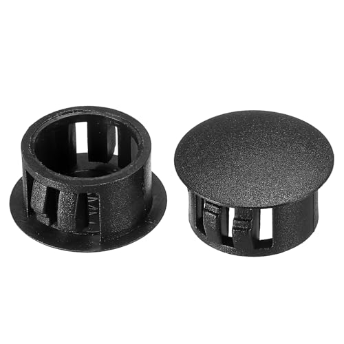 PATIKIL Lochstopfen Kunststoff, 100 Stück 16mm(5/8") Abdeckkappen für Bohrlöcher Schraubenloch Abdeckung Snap-Typ Runde Lochabdeckung für runde Löcher Schrankmöbel Küche, Schwarz von PATIKIL
