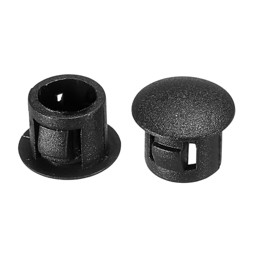 PATIKIL Lochstopfen Kunststoff, 100 Stück 8mm(5/16") Abdeckkappen für Bohrlöcher Schraubenlochstopfen Flacher Druckknopf Runde Lochabdeckung für runde Löcher Schrankmöbel Küche, Schwarz von PATIKIL