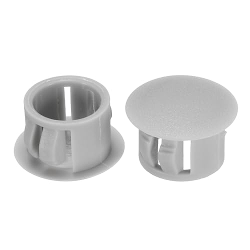 PATIKIL Lochstopfen Kunststoff, 50 Stück 13mm(1/2") Abdeckkappen für Bohrlöcher Schraubenlochstopfen Flacher Snap-Typ Runde Lochabdeckung Kappe für runde Löcher Schrankmöbel Küche, Grau von PATIKIL