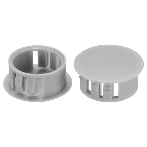 PATIKIL Lochstopfen Kunststoff, 50 Stück 19mm(3/4") Abdeckkappen für Bohrlöcher Schraubenlochstopfen Flacher Snap-Typ Runde Lochabdeckung für runde Löcher Schrankmöbel Küche, Grau von PATIKIL