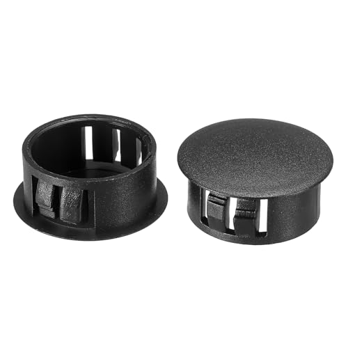 PATIKIL Lochstopfen Kunststoff, 50 Stück 22mm(7/8") Abdeckkappen für Bohrlöcher Schraublochstopfen Flacher Snap-Typ Runde Lochabdeckung Kappe für runde Löcher Schrankmöbel Küche, Schwarz von PATIKIL