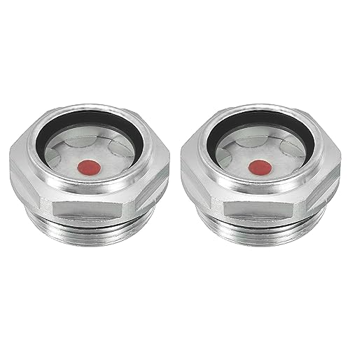 PATIKIL Luftkompressor Ölsichtung Glas 2 Packung M30*1.5 Außengewinde Aluminium Legierung Öl Flüssigkeit Niveau Spurweite Luftkompressor Teile mit O-ring von PATIKIL