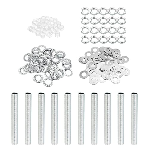 PATIKIL M10 Gewinde 3.15" Lampe Leitung Kit mit Schloss Muttern Unterlegscheiben Verschlüsse Sortiment Hardware für Kronleuchter Deckenlicht DIY Verzinkung von PATIKIL