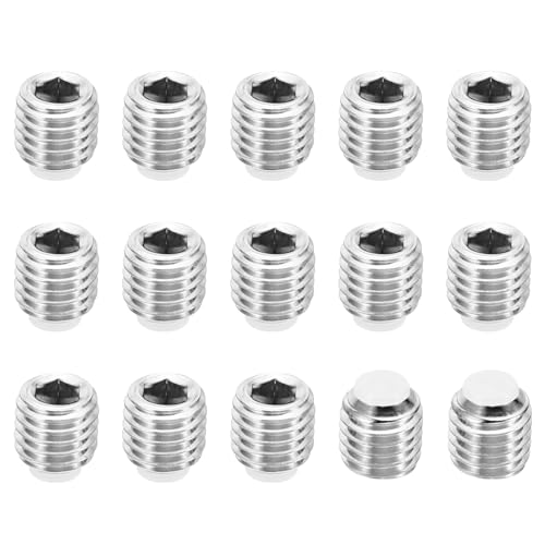 PATIKIL M12x12mm Nylon Spitze Grubenschraube 15 Pack Metrische Sechskant Buchse Kopf Kugelkopf Rutschfest Set Schrauben Innere Sechskant Antrieb Hardware 304 Edelstahl von PATIKIL