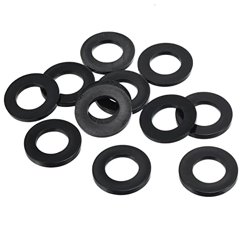 PATIKIL M16 Nylon Flache Unterlegscheiben 12 Pack 16mm ID 30mm AD Dichtungsringe Beilagscheiben Dichtring für Wasserhahn Rohrleitung Wasser Schlauch Befestigung Bolzen Schwarz von PATIKIL