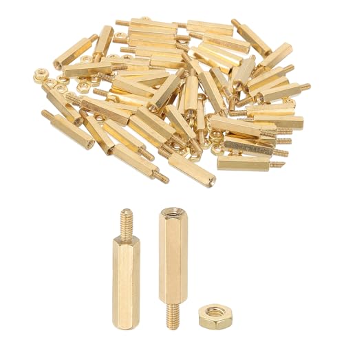PATIKIL M2.5X18mm+6mm Abstandsschrauben, 100 Stücke Sechskant Messing PCB Abstandshalter Schraube Mutter Sortiment Kit für PCB Computer Leiterplatte, Golden PATIKIL M2.5X18mm+6mm Abstandsschrauben, 100 Stücke Sechskant Messing PCB Abstandshalter Schraube Mutter Sortiment Kit für PCB Computer Leiterplatte, Golden von PATIKIL