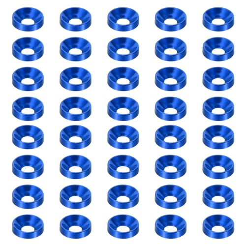 PATIKIL M3 Kegelbecher Senkscheiben, 60 Stück Lochdurchmesser 3.1mm/0.12" Aluminium-Dichtungen Becherscheiben Dichtung für Mechanische Zubehörteile DIY-Modelle, Dunkelblau PATIKIL M3 Kegelbecher Senkscheiben, 60 Stück Lochdurchmesser 3.1mm/0.12" Aluminium-Dichtungen Becherscheiben Dichtung für Mechanische Zubehörteile DIY-Modelle, Dunkelblau von PATIKIL