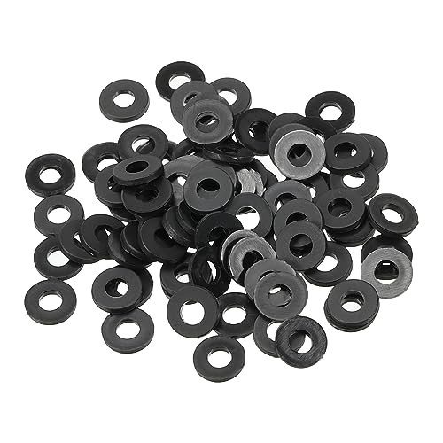 PATIKIL M3 Nylon Flach Unterlegscheibe 150 Packung 3mm ID 7mm AD 1mm Dick Versiegeln Abstandshalter Dichtring für Wasserhahn Rohre Wasser Schlauch Befestiger Bolzen Schwarz von PATIKIL