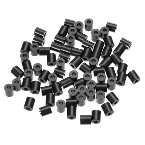 PATIKIL M3 Schwarzes ABS ID 3,2 mm, OD 7 mm, Länge 9 mm, Nylon Runde Abstandshalter Unterlegscheiben, 120 Stück Kunststoff-Abstandshalter Gummimutter Gewinde für M3 Schrauben Steckdose von PATIKIL