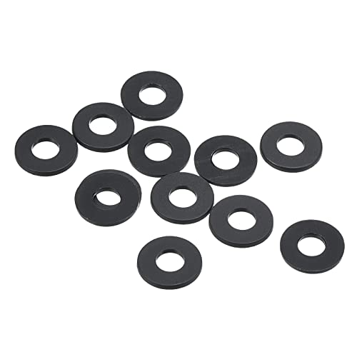 PATIKIL M4 Nylon Flach Unterlegscheibe 12 Pack 4mm ID 10mm AD Abdichtung Abstandshalter Dichtring für Wasserhahn Rohrleitung Wasser Schlauch Befestigung Bolzen Schwarz von PATIKIL