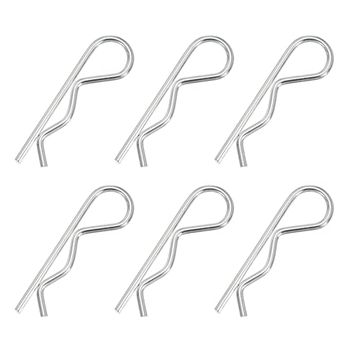PATIKIL M4 x 90 mm Splintbolzen-Sortiment-Set, 6 Stück Schwerlast-R-Clips-Hardware-Bolzen aus Kohlenstoffstahl Federschnellverschlüsse Anhängersperre Rasenmäher LKW, Silber PATIKIL M4 x 90 mm Splintbolzen-Sortiment-Set, 6 Stück Schwerlast-R-Clips-Hardware-Bolzen aus Kohlenstoffstahl Federschnellverschlüsse Anhängersperre Rasenmäher LKW, Silber von PATIKIL