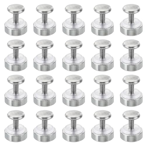 PATIKIL M4x12 Abstandsschrauben mit Distanzstücken 20 Pack Wandhalterungen Daumen Schraube Befestigungen für Acrylglas Schilder Spiegel Silber Ton 14mm von PATIKIL