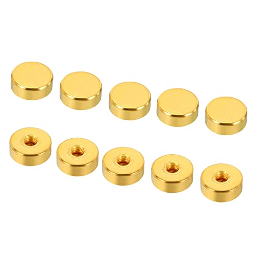 PATIKIL M5 10Pack Hutmutter Zylindermutter Schraube Huteinsatz Schraube Deckel Flach Innengewinde Hardware Steckverbinder Leuchtmittel Elektrophorese Gold von PATIKIL