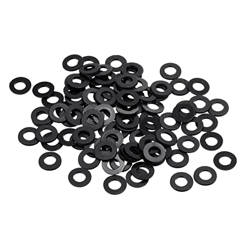 PATIKIL M5 Nylon Flach Unterlegscheibe 100 Pack 5mm ID 10mm AD Abdichtung Abstandshalter Dichtring für Wasserhahn Rohrleitung Wasser Schlauch Befestigung Bolzen Schwarz von PATIKIL