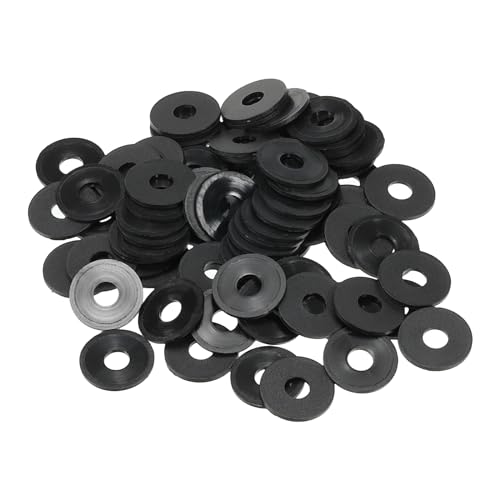 PATIKIL M5 Nylon Flach Unterlegscheibe 100 Packung 5mm ID 15mm AD 1mm Dick Versiegeln Abstandshalter Dichtring für Wasserhahn Rohre Wasser Schlauch Befestiger Bolzen Schwarz von PATIKIL