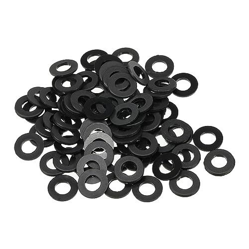 PATIKIL M5 Nylon Flache Unterlegscheiben 80 Packung 5mm ID 10mm AD 1mm Dick Dichtungsringe Beilagscheiben Dichtring für Wasserhahn Rohre Wasser Schlauch Befestiger Bolzen Schwarz von PATIKIL