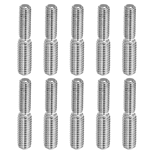 PATIKIL M5x0.8 zu M6x0.8 Doppel Ende Gewindebolzen Schraube Bolzen 10 Packung 304 Edelstahl Stab Bolzen Gewinde Reduzierer Adapter für Möbel Hardware 30mm Lang von PATIKIL