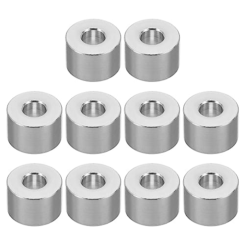 PATIKIL M6 10Stk Runde Aluminum Abstandshalter Metall Abstandshalter Aluminum 6.2mm ID x 15mm AD x 10mm L Dicke Aluminum Abstandshalter Schraube Abstand für 1/4" oder M6 Schraubbolzen von PATIKIL