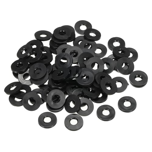 PATIKIL M6 Gummi Flach Unterlegscheibe 100 Pack 6mm ID 13mm AD 1.6mm Dick Dichtring Abstandshalter für Wasserhahn Rohr Wasserschlauch Schraube Bolzen Schwarz von PATIKIL