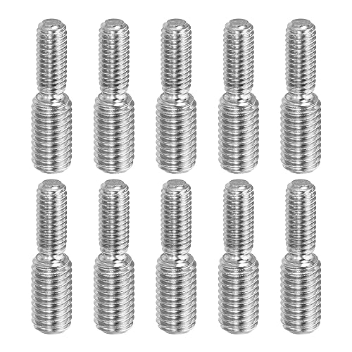 PATIKIL M6x1 zu M8x1.25 Doppel Ende Gewindebolzen Schraube Bolzen 10 Packung 304 Edelstahl Stab Bolzen Gewinde Reduzierer Adapter für Möbel Hardware 30mm Lang von PATIKIL