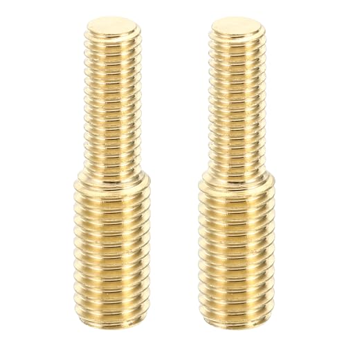 PATIKIL M6x1 auf M8x1.25 Doppelend Gewindebolzen Schraube Bolzen 2 Pack Messing Stab Bolzen Gewinde Reduzier Adapter für Möbel Hardware 32mm Lang von PATIKIL
