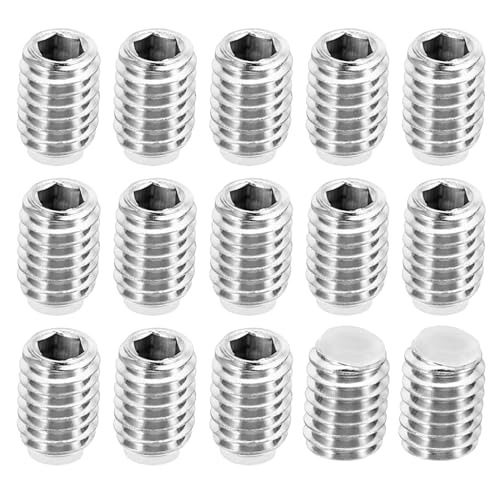 PATIKIL M6x8mm Nylon Spitze Grubenschraube 15 Pack Metrische Sechskant Buchse Kopf Kugelkopf Rutschfest Set Schrauben Innere Sechskant Antrieb Hardware 304 Edelstahl von PATIKIL