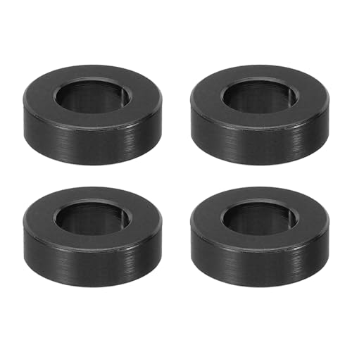PATIKIL M8 Aluminium Abstandshalter 4 Stück Metalldistanzhülsen Rund Unterlegscheiben 8,2 mm ID x 16 mm OD x 5 mm L Schrauben Dichtungsring für Reparatur Hydraulik Gewindestange Schwarz von PATIKIL