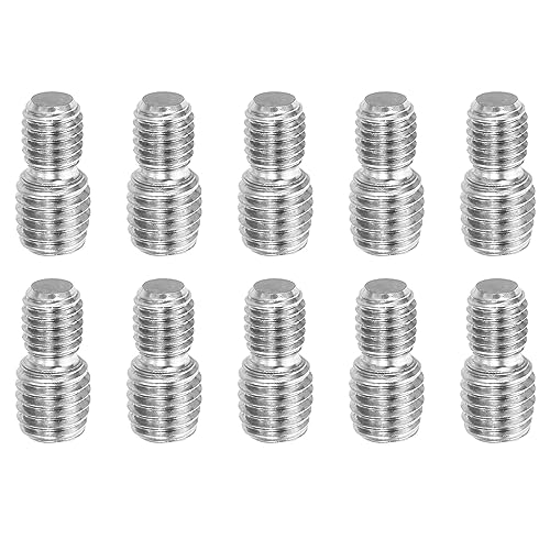 PATIKIL M8x1.25 zu M10x1.5 Doppel Ende Gewindebolzen Schraube Bolzen 10 Packung 304 Edelstahl Stab Bolzen Gewinde Reduzierer Adapter für Möbel Hardware 20mm Lang von PATIKIL