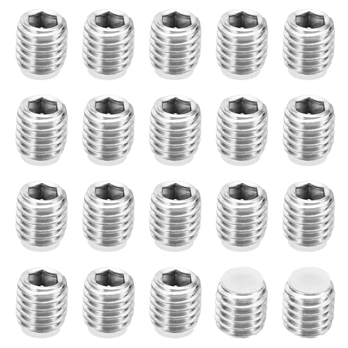 PATIKIL M8x8mm Nylon Spitze Grubenschraube 20 Pack Metrische Sechskant Buchse Kopf Kugelkopf Rutschfest Set Schrauben Innere Sechskant Antrieb Hardware 304 Edelstahl von PATIKIL