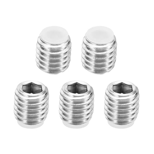 PATIKIL M8x8mm Nylon Spitze Grubenschraube 5 Pack Metrische Sechskant Buchse Kopf Kugelkopf Rutschfest Set Schrauben Innere Sechskant Antrieb Hardware 304 Edelstahl von PATIKIL