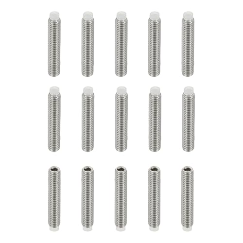 PATIKIL Madenschrauben M3x16 mm, 15 Stück 304 Edelstahl Kunststoff Nylonspitze Madenschrauben/Innensechskant Gewindestifte, Sechskantkopf Schrauben für Türgriff, Türklinke von PATIKIL