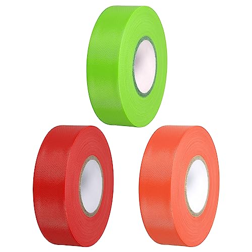 PATIKIL Markierung Klebeband 1"x147' Sortiert Farbe 3 Pack PVC Nichtkleber Neon Markierungsband für Bäume Vermessung Grenzen Draußenweg Rot Orange Grün von PATIKIL