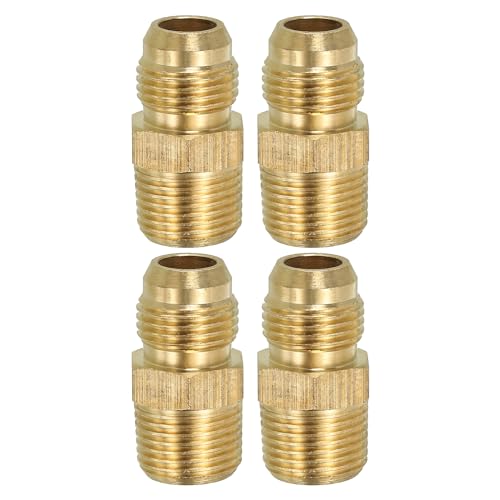 PATIKIL Massiver Messing Sechskantnippel Rohrverschraubung Gewindeadapter, 4er Pack 3/8" Flare SAE x 3/8" NPT männlich-männlich Wasserleitungsverbinder Kupplungen PATIKIL Massiver Messing Sechskantnippel Rohrverschraubung Gewindeadapter, 4er Pack 3/8" Flare SAE x 3/8" NPT männlich-männlich Wasserleitungsverbinder Kupplungen von PATIKIL