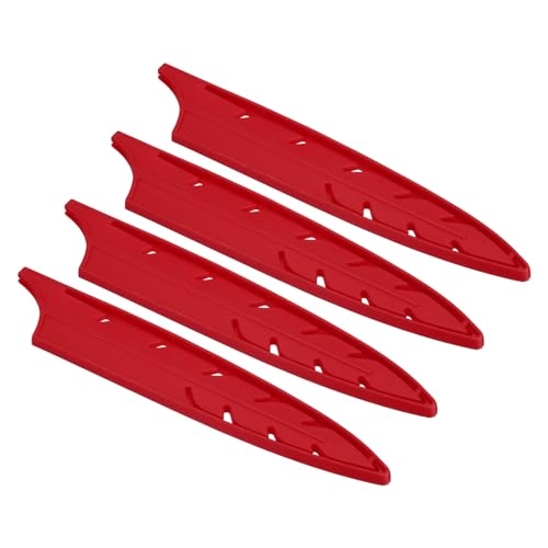 PATIKIL Messerscheide für Küchenmesser für 8"-Schneidemesser 4Stk Messerschutz Messer Scheide Abdeckungen Hülsen Gefiedertes Schnitzmesser Halter Rot 7.8"x 1.4" von PATIKIL