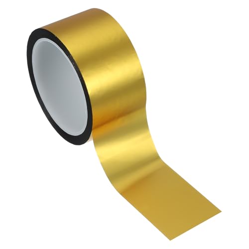 PATIKIL Metallisierte Polyesterfilm-Band 50mm x 50 Meter, Metallisches Dekorband Mattes Goldenes Klebeband Spiegelband für Detailakzent Wandgrafik Boot Trim Wände PATIKIL Metallisierte Polyesterfilm-Band 50mm x 50 Meter, Metallisches Dekorband Mattes Goldenes Klebeband Spiegelband für Detailakzent Wandgrafik Boot Trim Wände von PATIKIL
