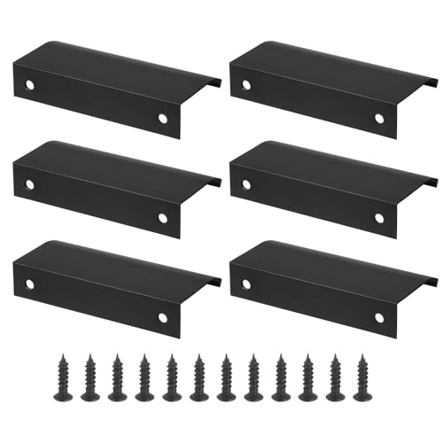 PATIKIL Montage Finger Edge Pull, 6er Pack 80mm/3,15" Aluminiumlegierung Verdeckter Griff Schrankkanten-Ziehgriffe mit Schrauben für Zuhause Küchenmöbel Tür Schublade, Schwarz PATIKIL Montage Finger Edge Pull, 6er Pack 80mm/3,15" Aluminiumlegierung Verdeckter Griff Schrankkanten-Ziehgriffe mit Schrauben für Zuhause Küchenmöbel Tür Schublade, Schwarz von PATIKIL