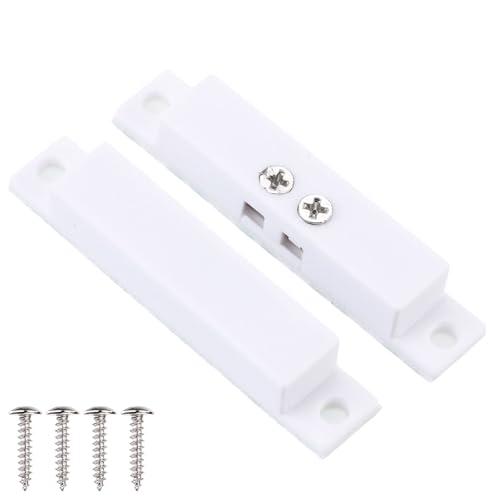 PATIKIL NC Kabelgebundener Tür Alarm Magnetkontakt Sensor 4Stk 0-100v/0.5amp Magnetischer Reed Schalter mit Doppelseitigem Band für Tür Fenster Weiß von PATIKIL